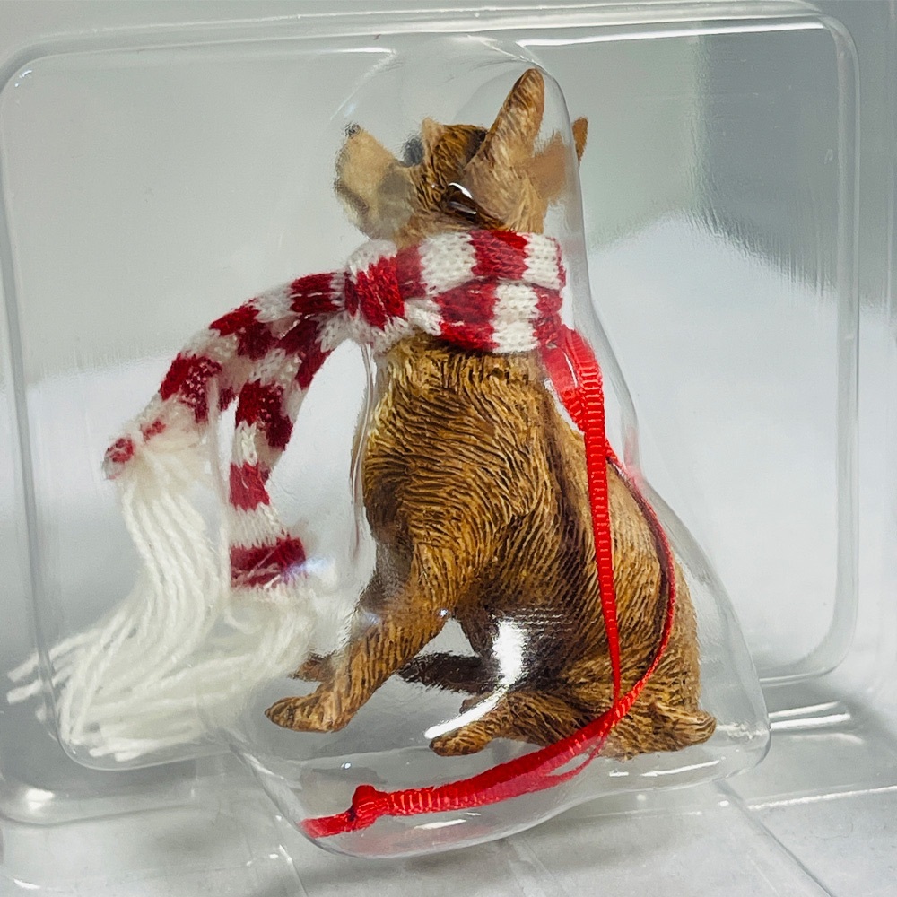 Sandicast Tan CHIHUAHUA with Red and White Christmas Scarf - Picture 7 of 13